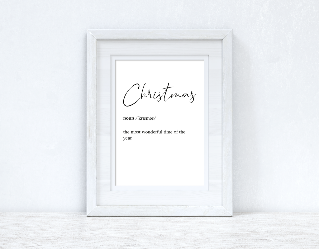 Christmas Definition Winter Christmas Seasonal Wall Home Decor Print-3