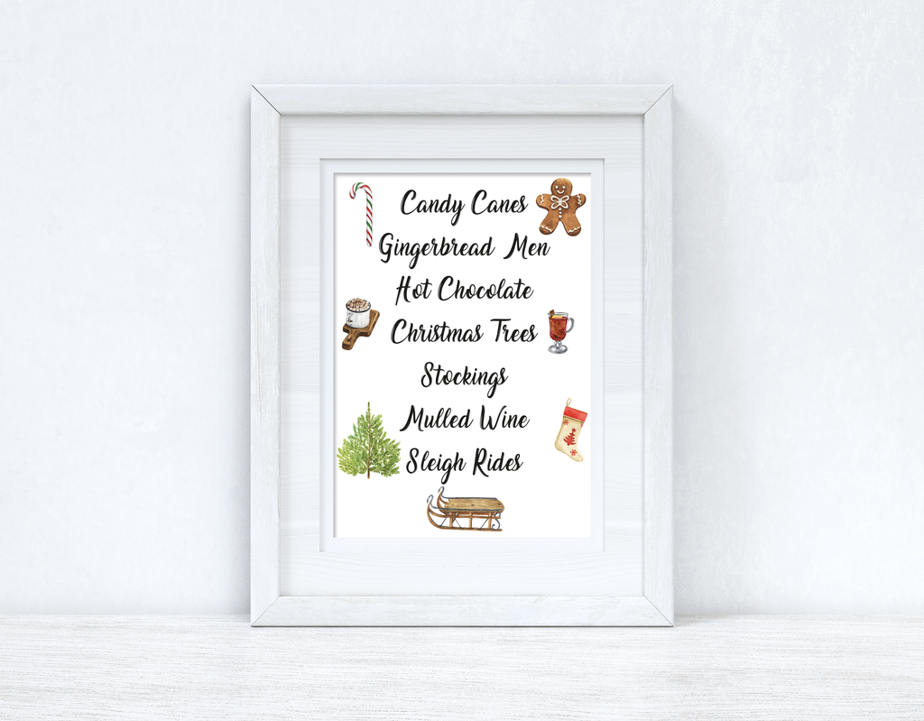 Christmas List Winter Christmas Seasonal Wall Home Decor Print-1