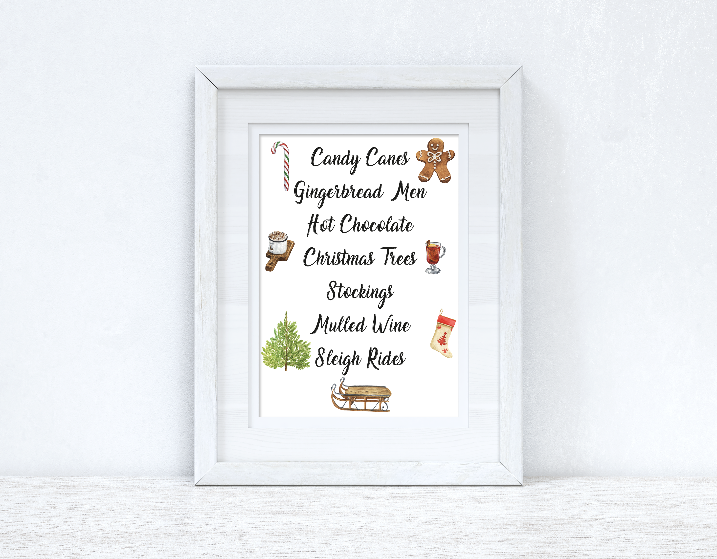 Christmas List Winter Christmas Seasonal Wall Home Decor Print-1