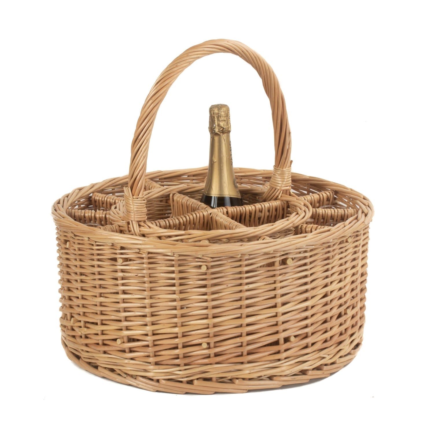 Garden Wicker Drinks Basket Complete with 12 Glasses-2