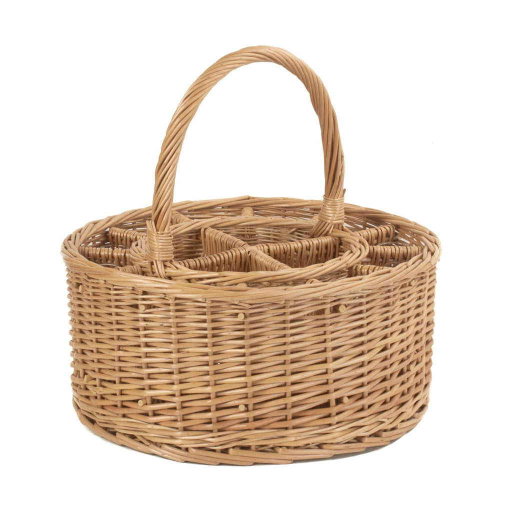 Garden Wicker Drinks Basket Complete with 12 Glasses-3