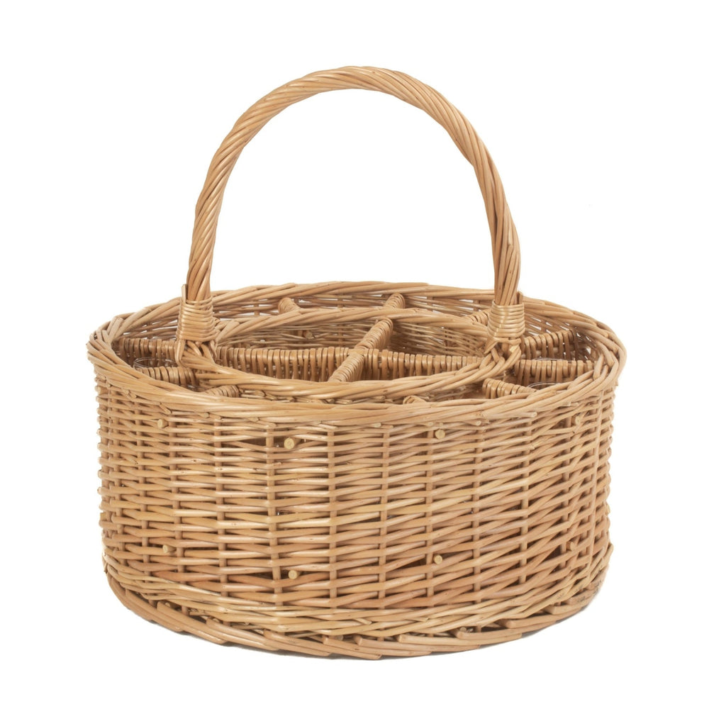 Garden Wicker Drinks Basket Complete with 12 Glasses-4