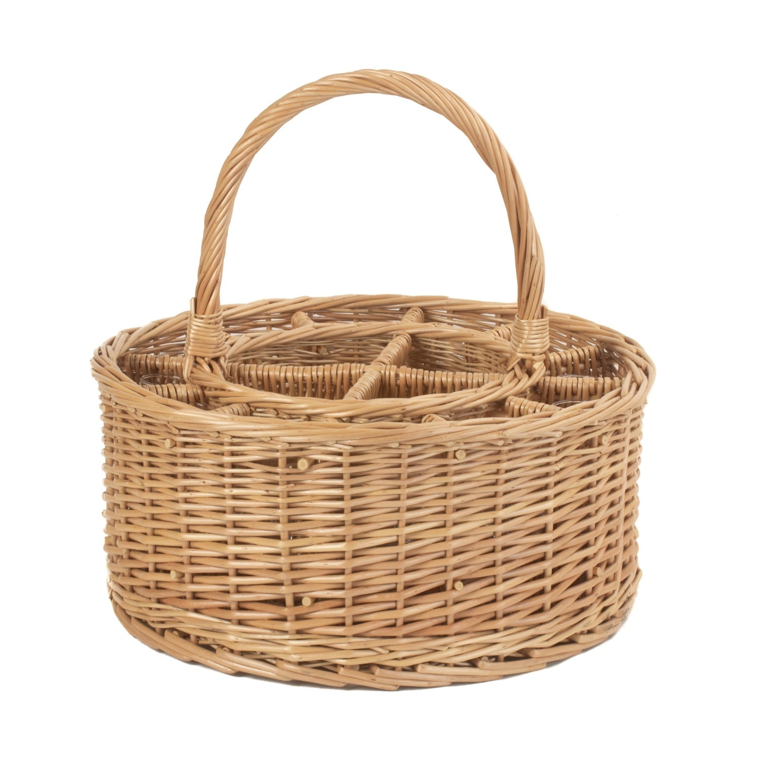 Garden Wicker Drinks Basket Complete with 12 Glasses-4