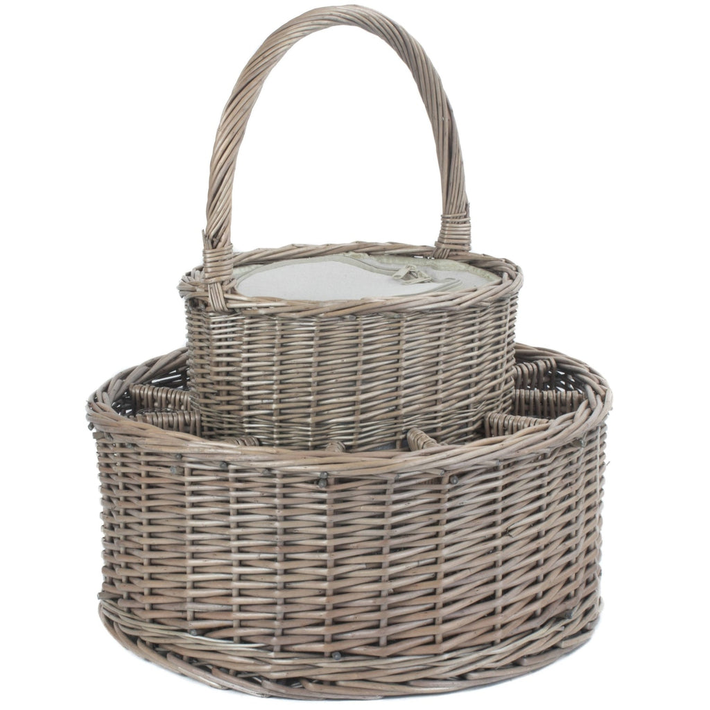 Chilled Wicker Drinks Basket with Glasses-3