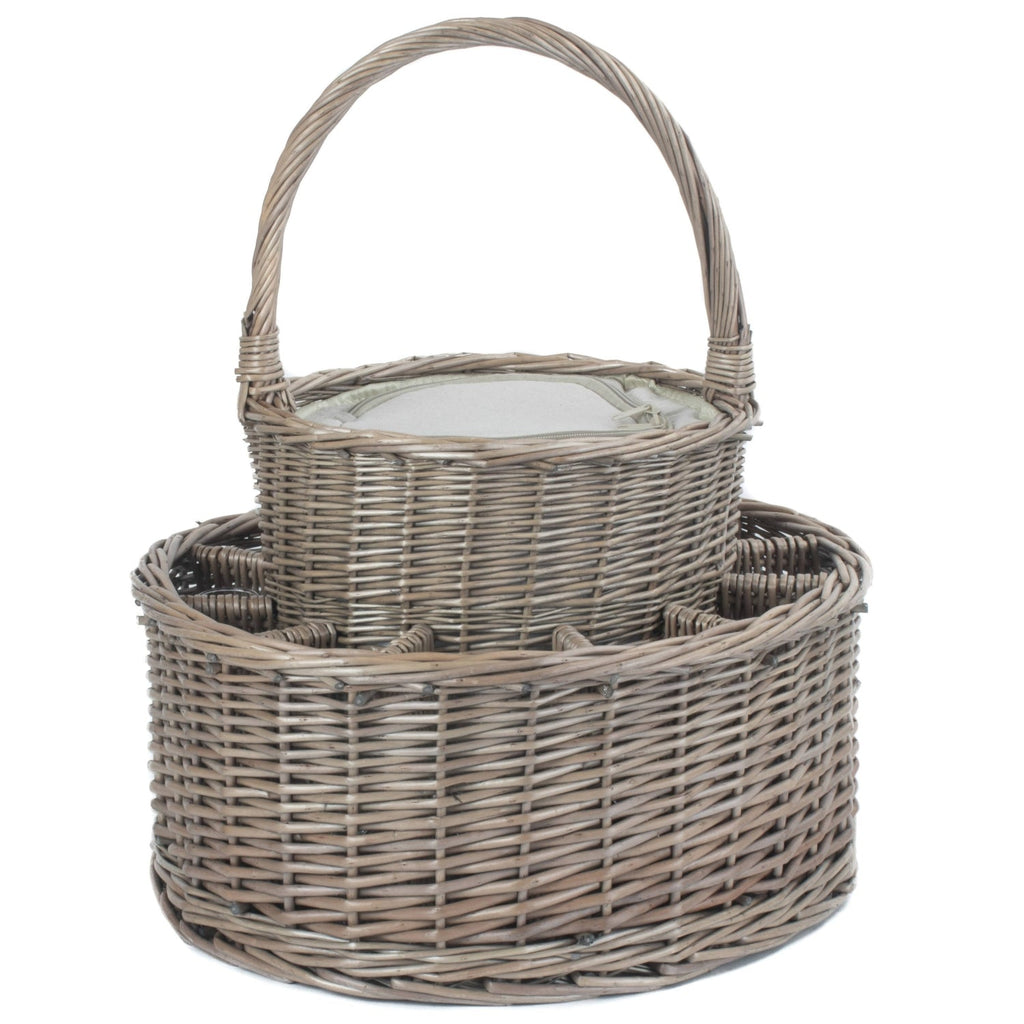 Chilled Wicker Drinks Basket with Glasses-4