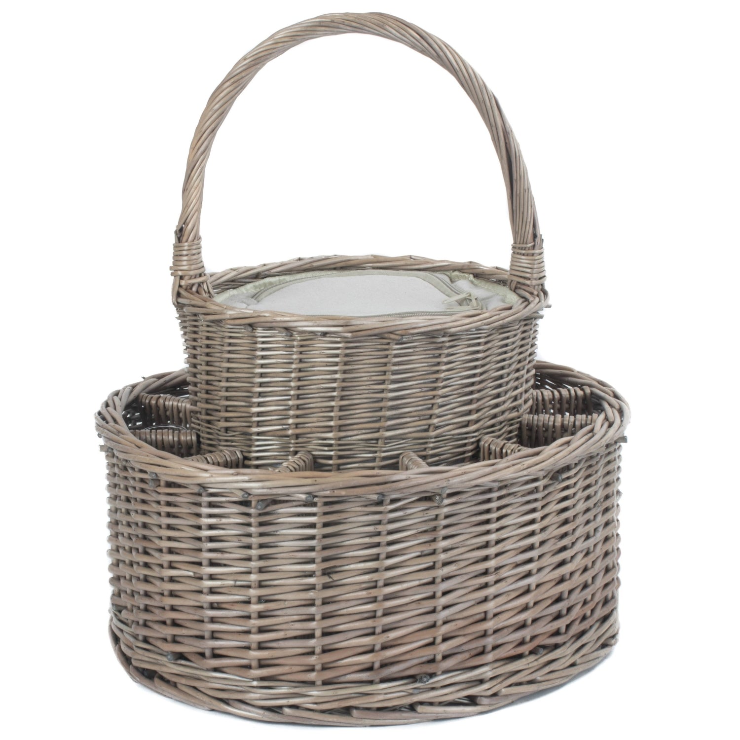 Chilled Wicker Drinks Basket with Glasses-4