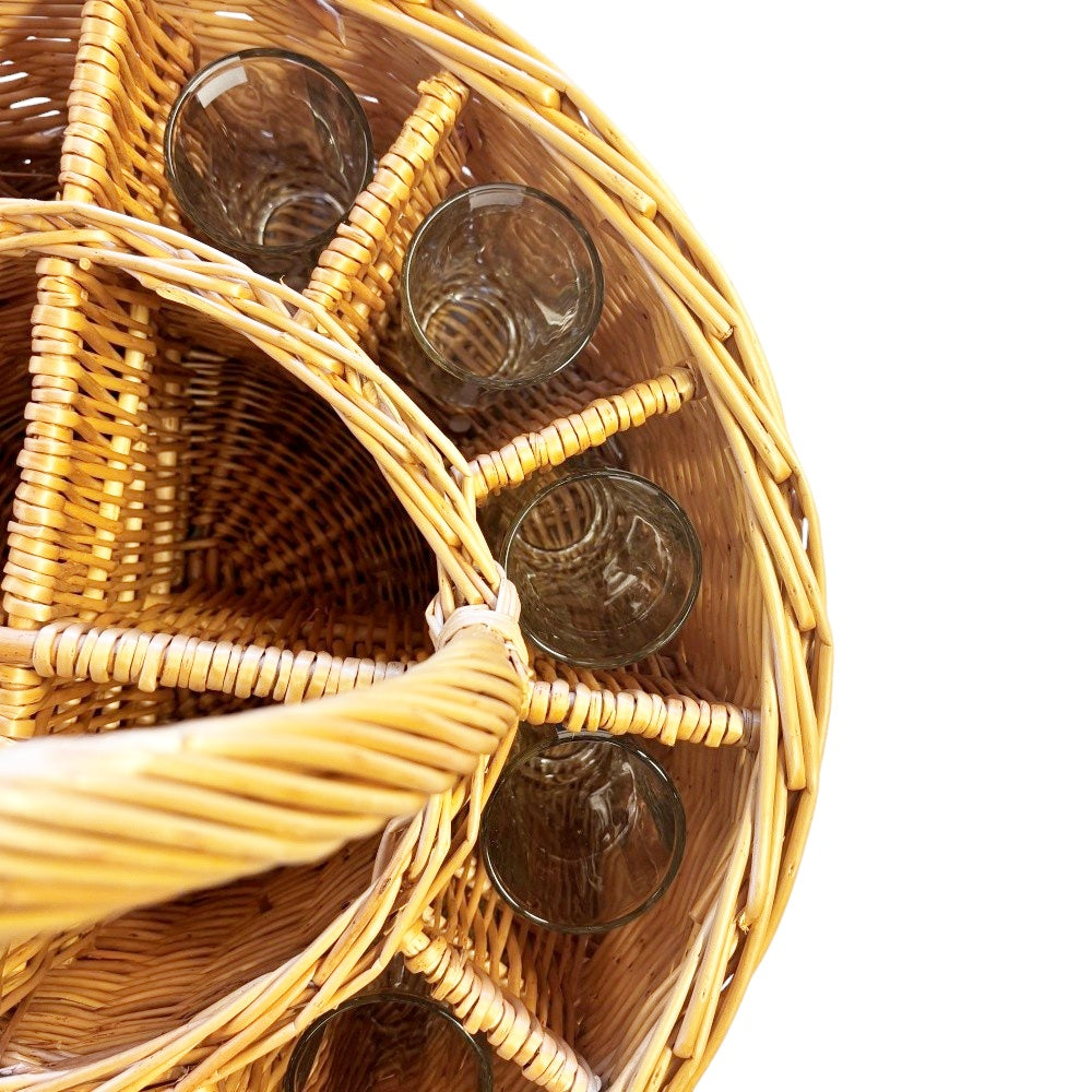 Wicker Deluxe Celebration Drinks Basket with Straight Glasses-2