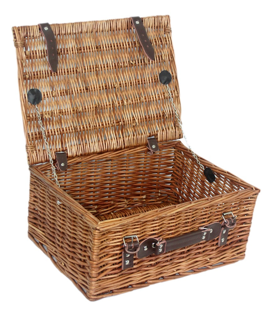 40cm Double Steamed Wicker Picnic Basket-1