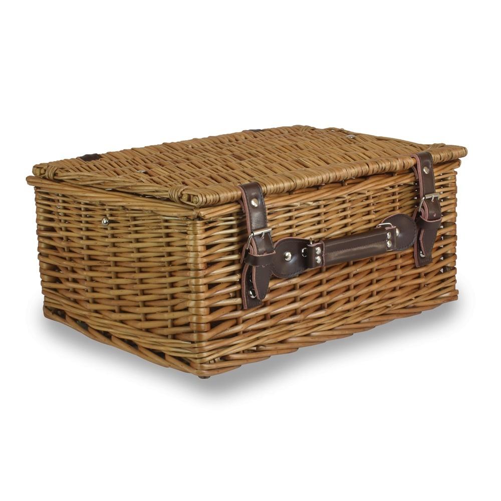 36cm Double Steamed Willow Wicker Picnic Basket-1