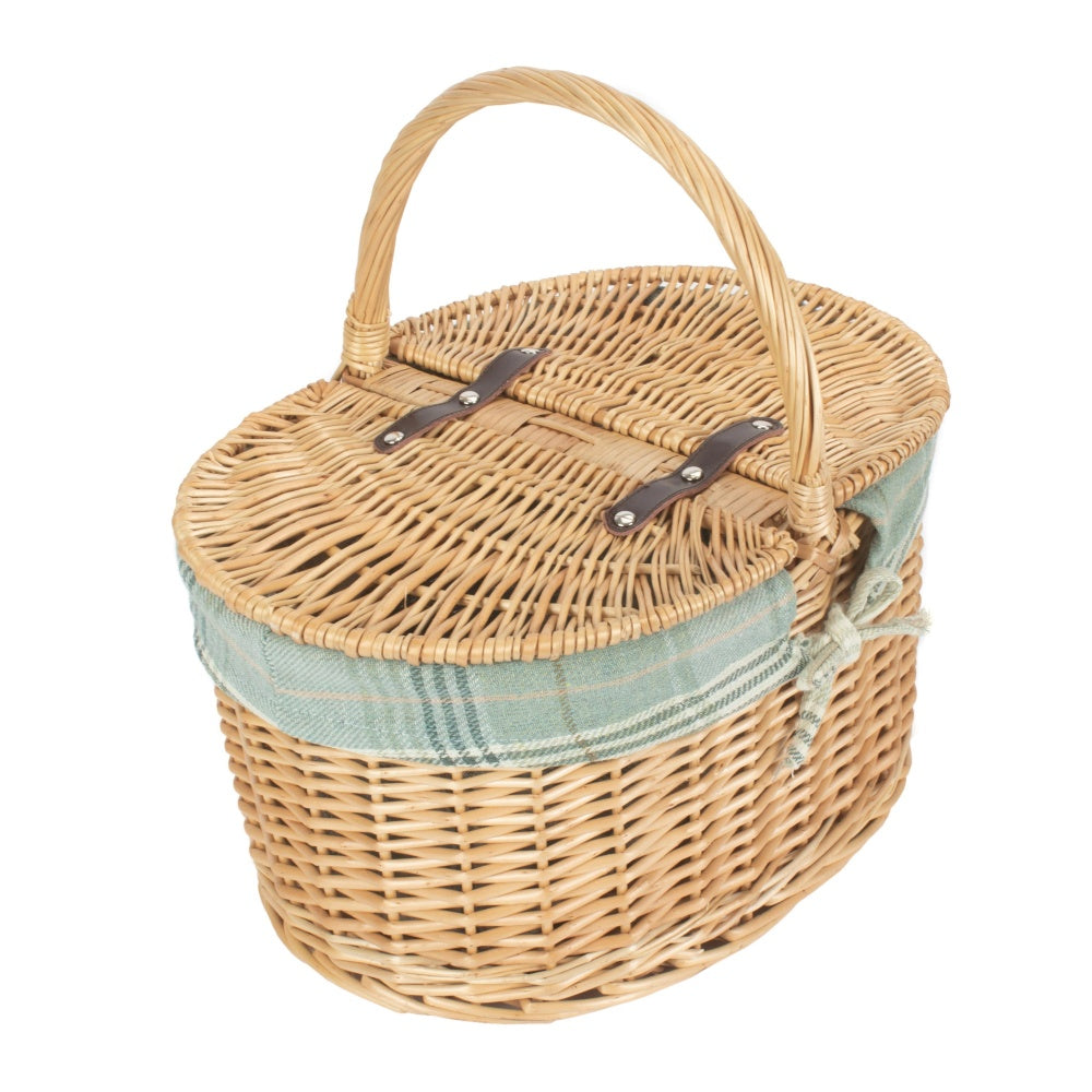Buff Willow Oval Butterfly Lidded Picnic Basket-3