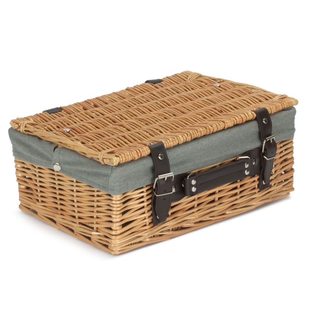 36cm Buff Willow Wicker Picnic Basket-6
