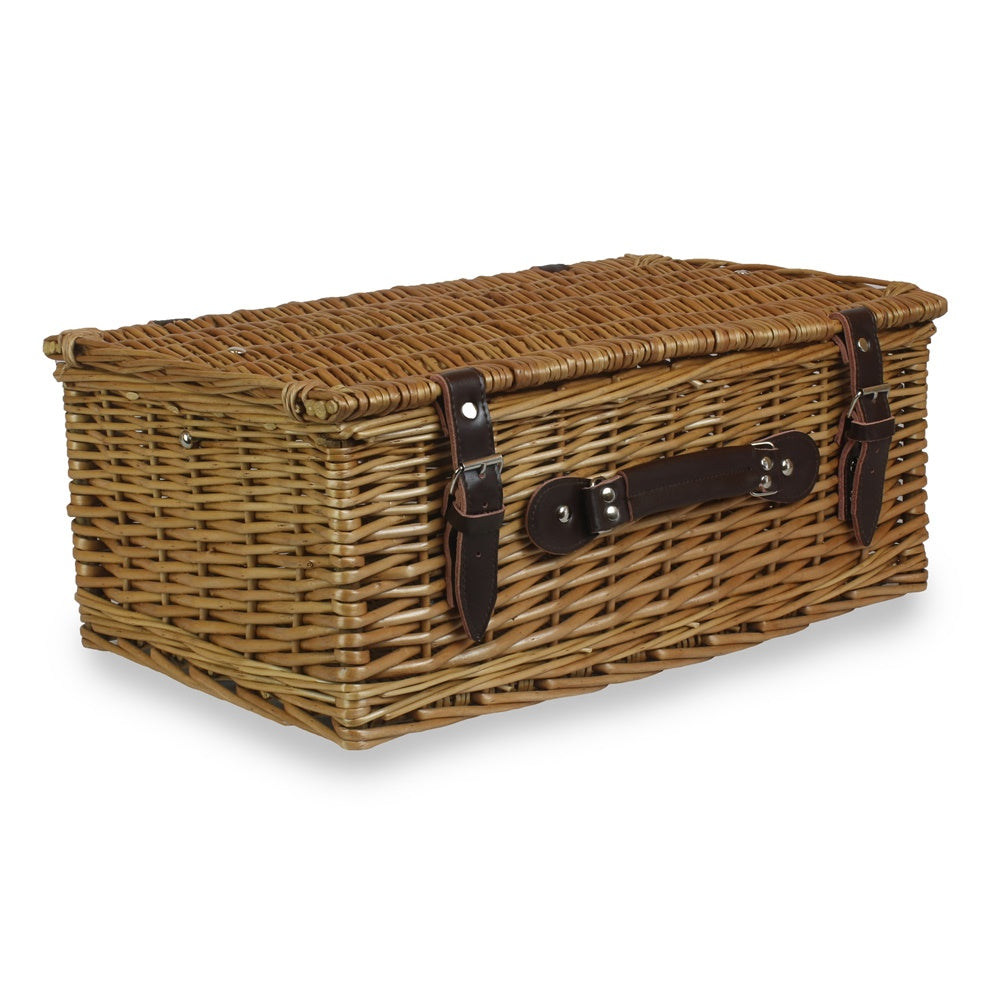 46cm Double Steamed Willow Wicker Picnic Basket-0
