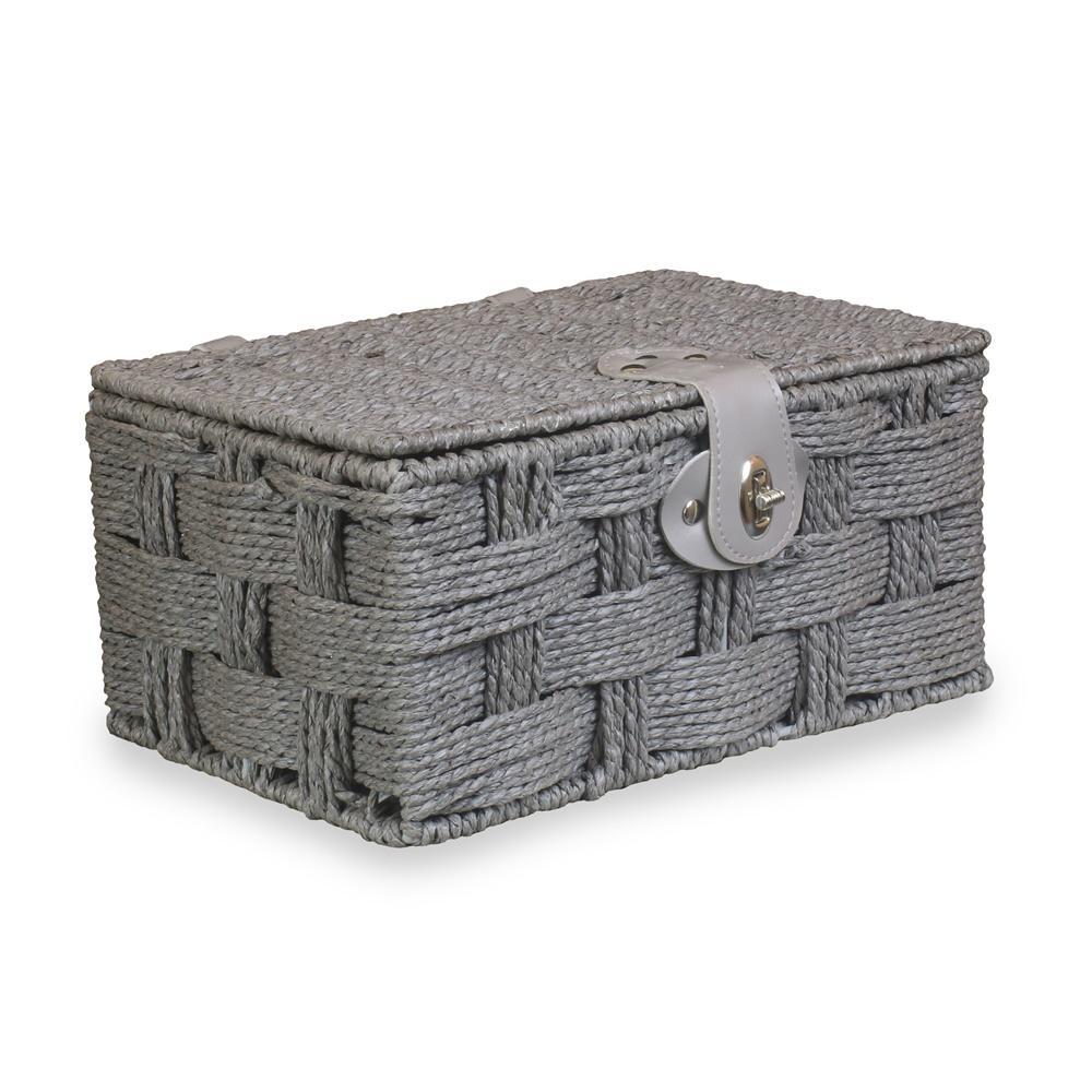 Twisted Grey Paper Rope Storage Basket-1