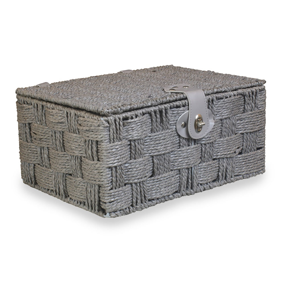 Twisted Grey Paper Rope Storage Basket-2