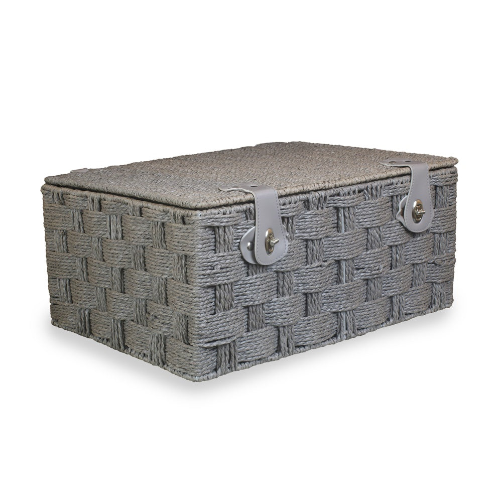 Twisted Grey Paper Rope Storage Basket-3