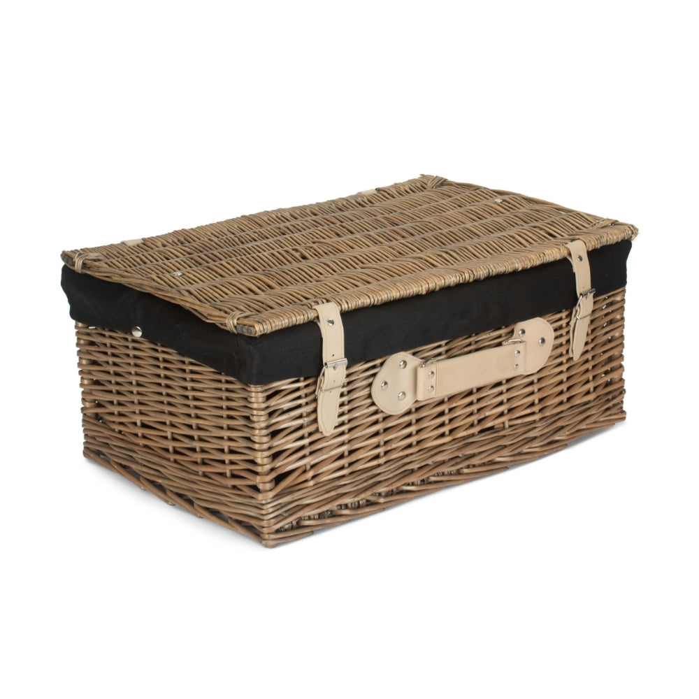 56cm Antique Wash Willow Picnic Wicker Basket-2