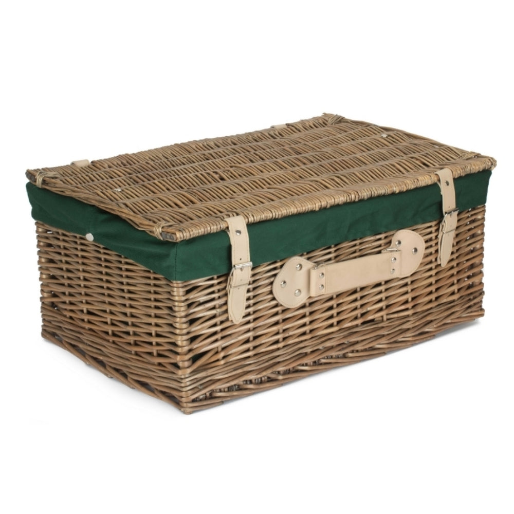 56cm Antique Wash Willow Picnic Wicker Basket-4