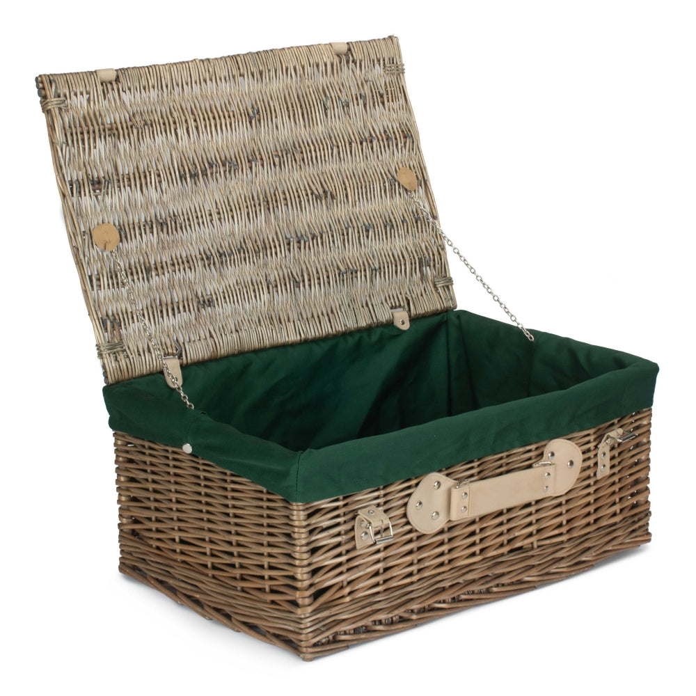 56cm Antique Wash Willow Picnic Wicker Basket-3