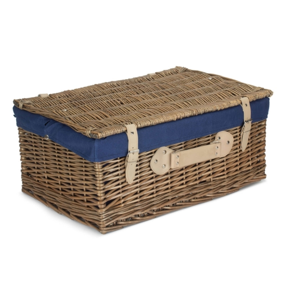 56cm Antique Wash Willow Picnic Wicker Basket-6