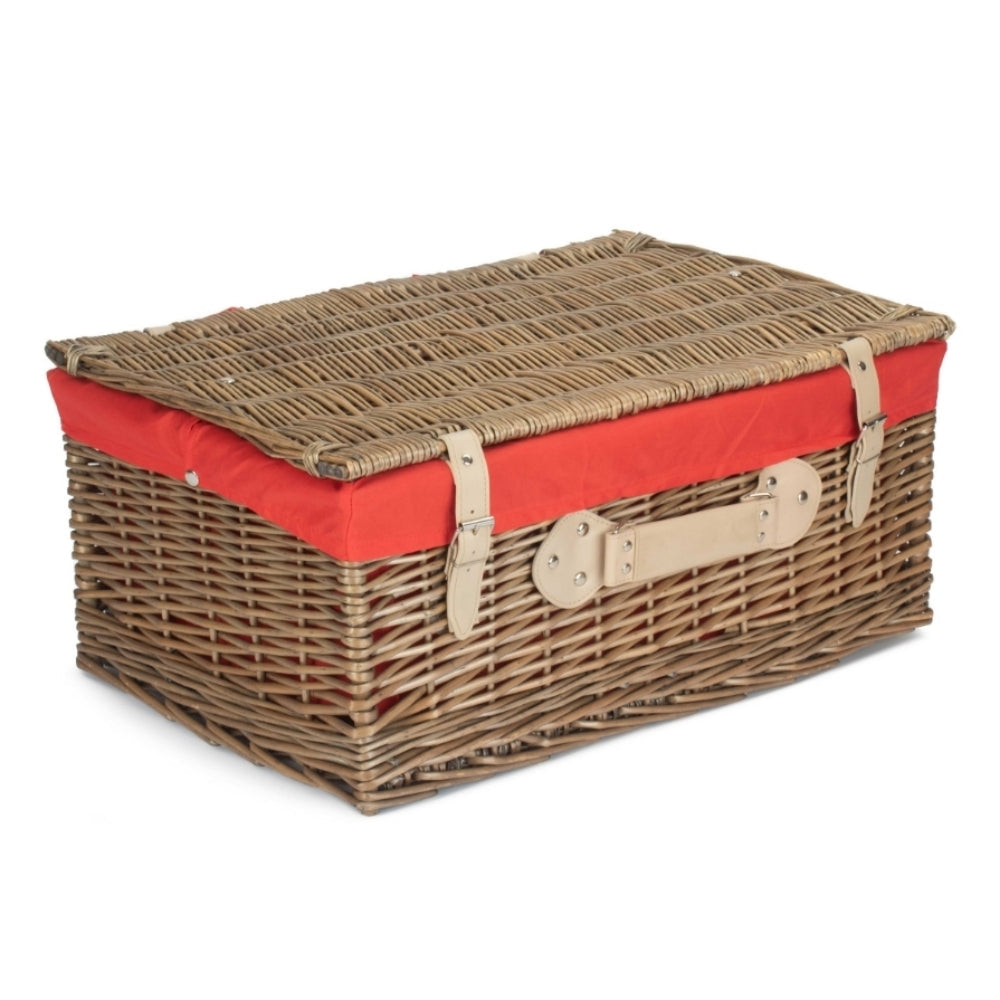 56cm Antique Wash Willow Picnic Wicker Basket-7