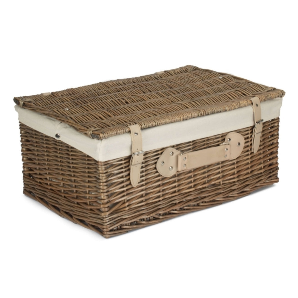 56cm Antique Wash Willow Picnic Wicker Basket-8