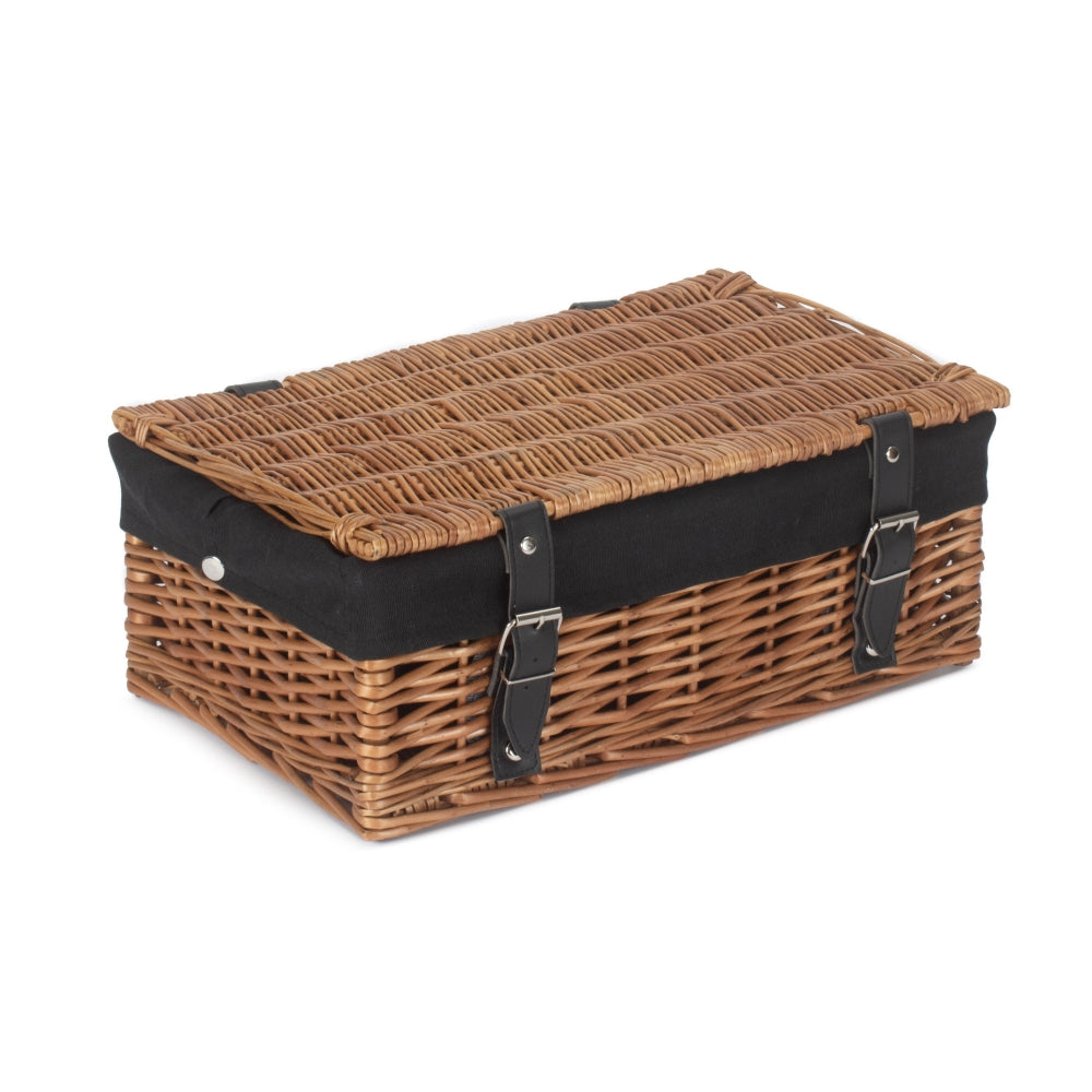 35cm Double Steamed Willow Wicker Picnic Basket-4