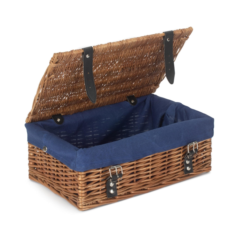 35cm Double Steamed Willow Wicker Picnic Basket-0