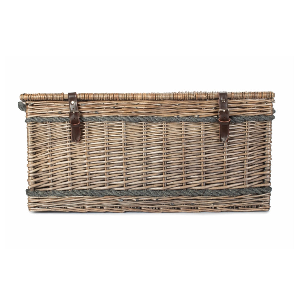 72cm Antique Wash Rope Handled Picnic Basket-2