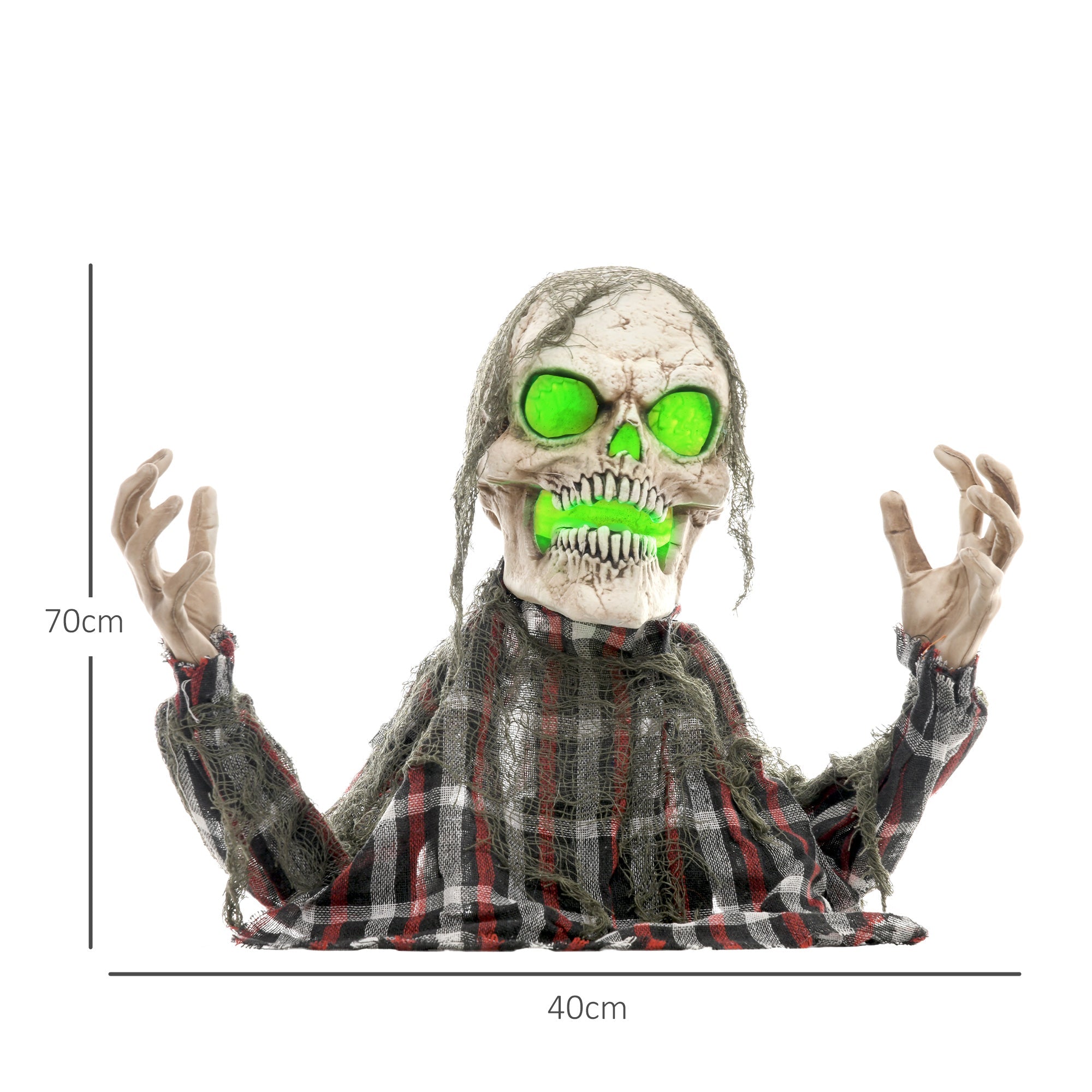 70cm Groundbreaker Skeleton Halloween Animatronic, with Glowing Eyes-2