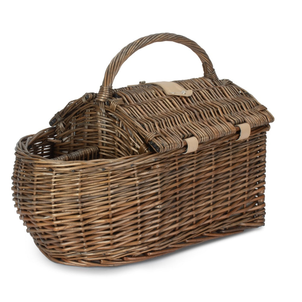 Boat Shaped Fitted Wicker Picnic Basket-3