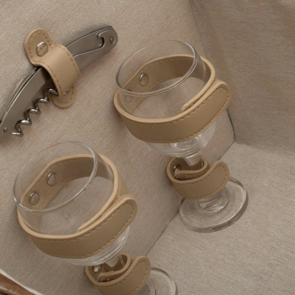 Boat Shaped Fitted Wicker Picnic Basket-4