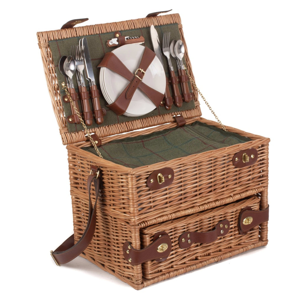 4 Person Fitted Picnic Basket with Drawers-0