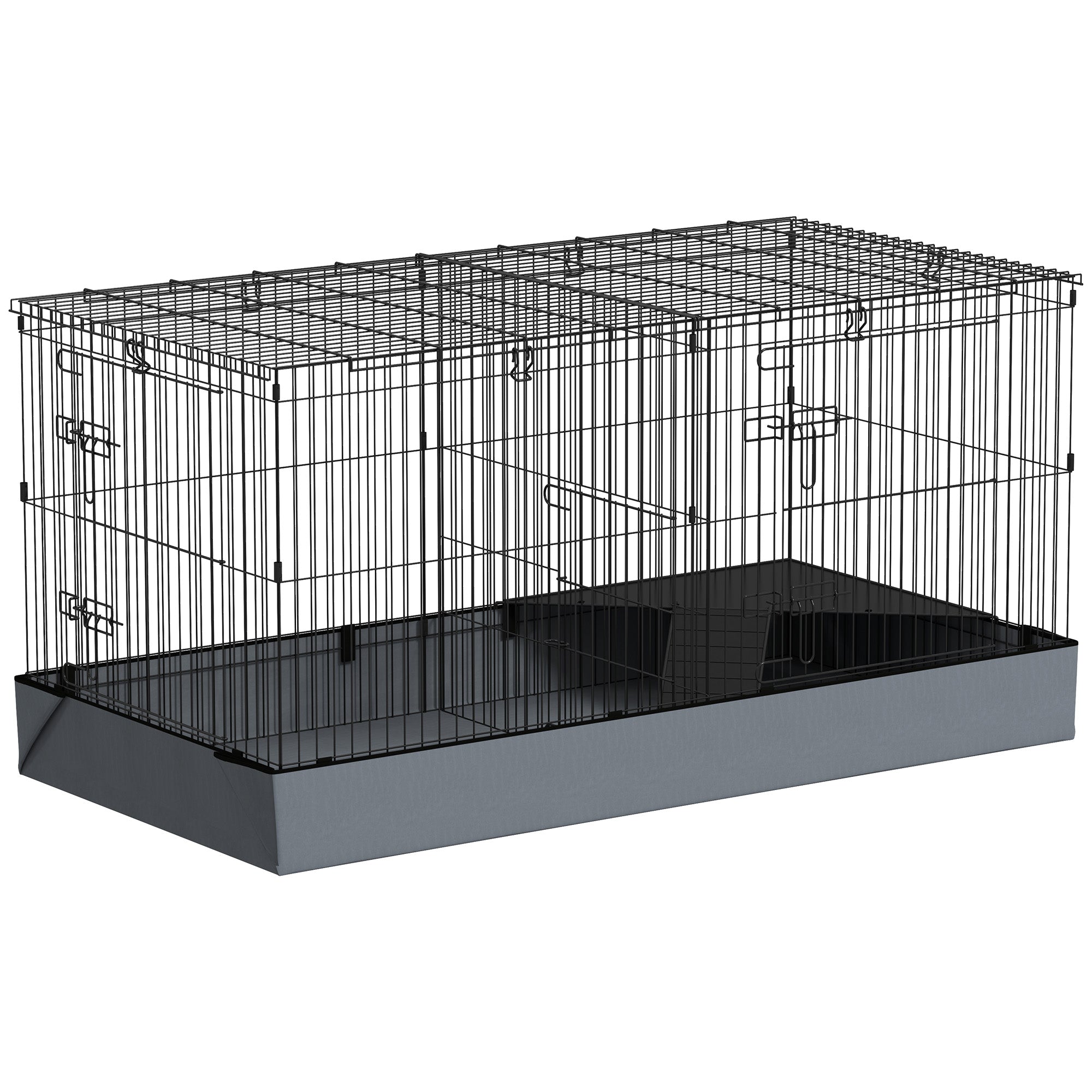 2 in 1 Guinea Pig Cage, Rabbit Cage Pet Playpen with 2 Separate Area, Waterproof Oxford Fabric Floor for Hedgehogs-0