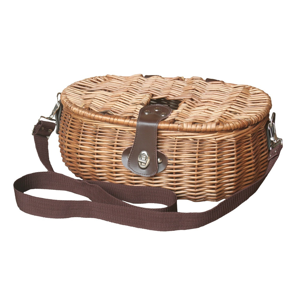 Double Steamed Fishing Tackle Creel Wicker Basket-0