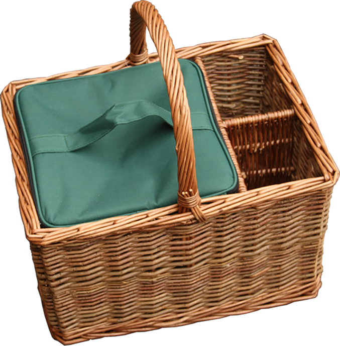 Green Willow Event Basket with Cooler-0