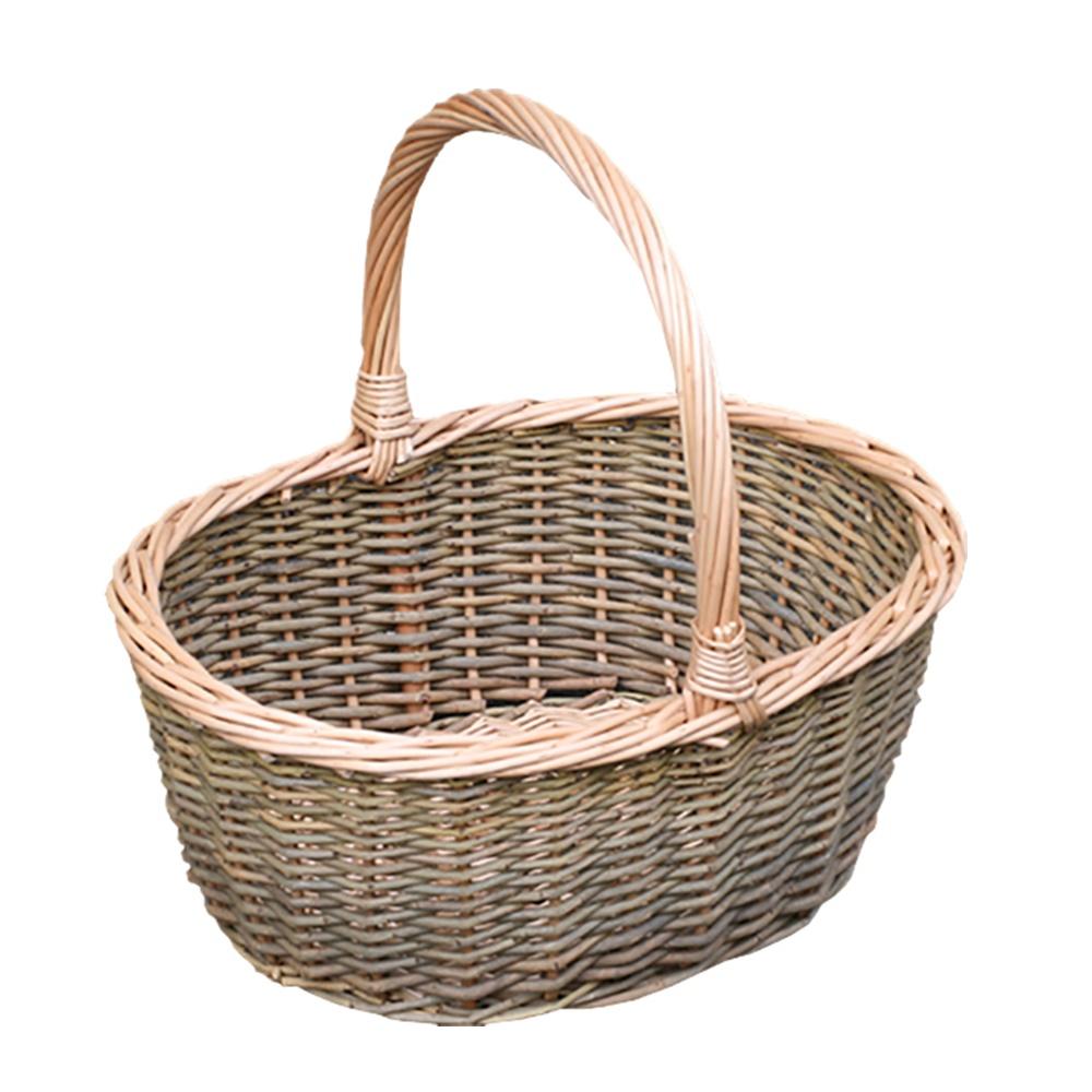 Green Willow Hollander Wicker Shopping Basket-0