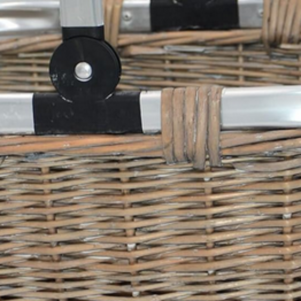Grey Wash Folding Aluminium  Handle Shopping Basket-1