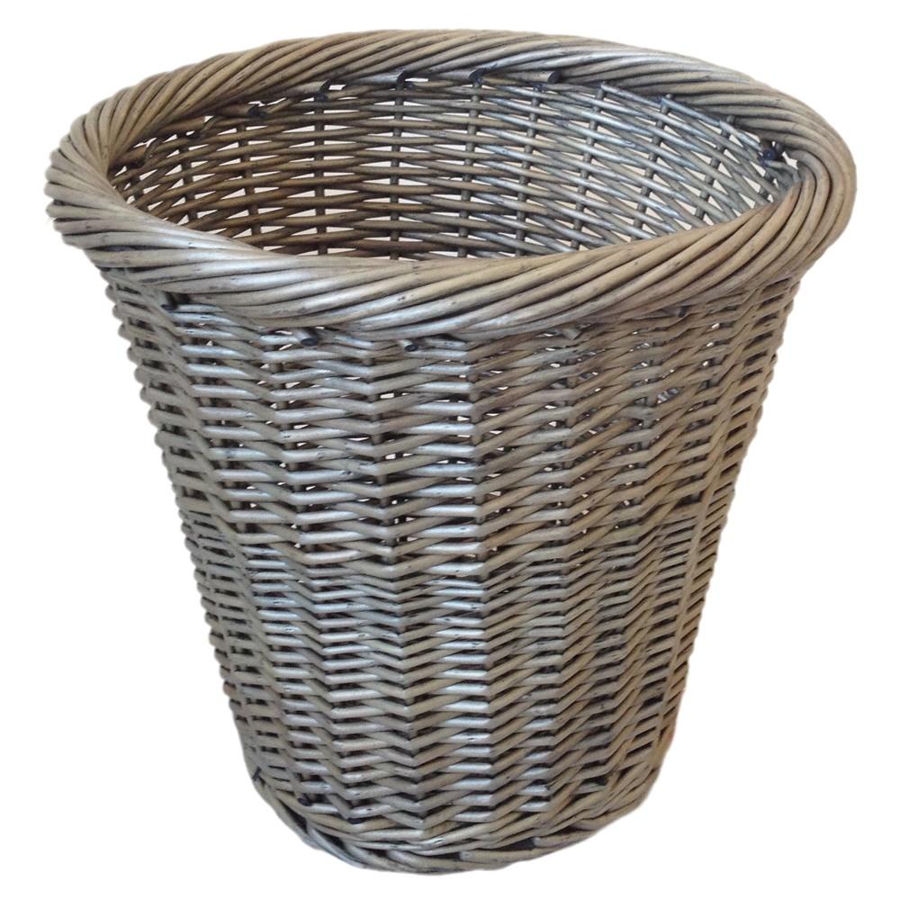 Antique Wash Willow Waste Paper Bin-0
