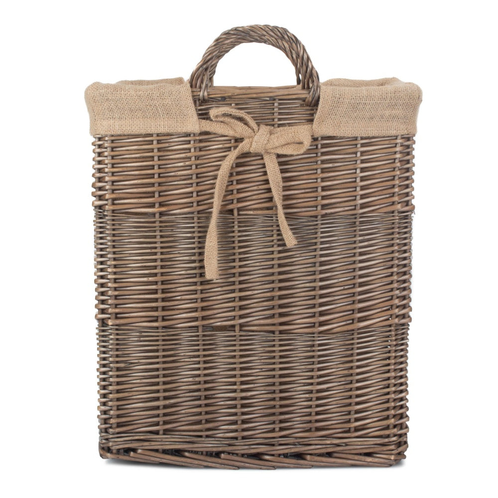 Wicker Rectangular Wicker Log Basket with Lining-2