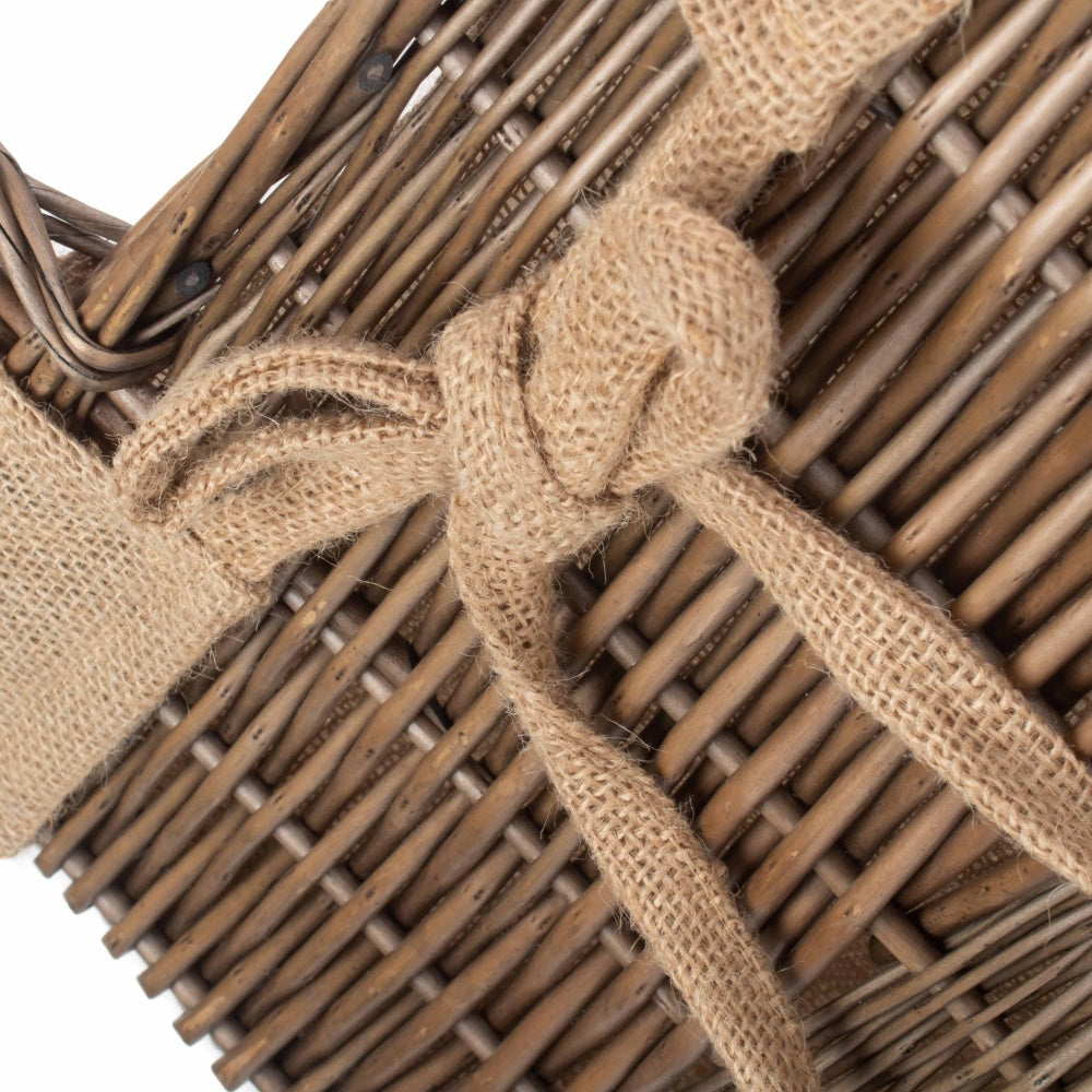 Wicker Rectangular Wicker Log Basket with Lining-3