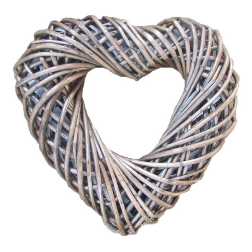 Wicker Small Heart Shaped Wreath-0