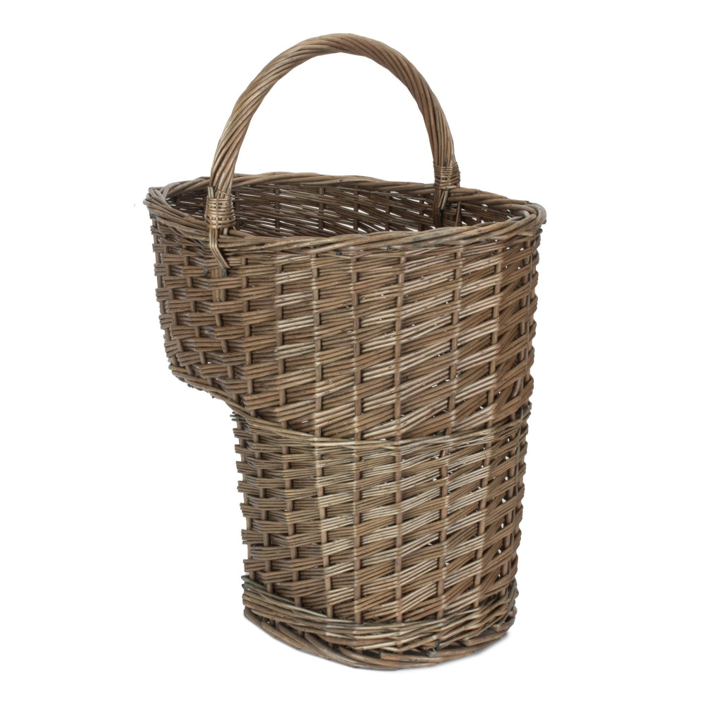 Antique Wash Willow Wicker Stair Basket-2