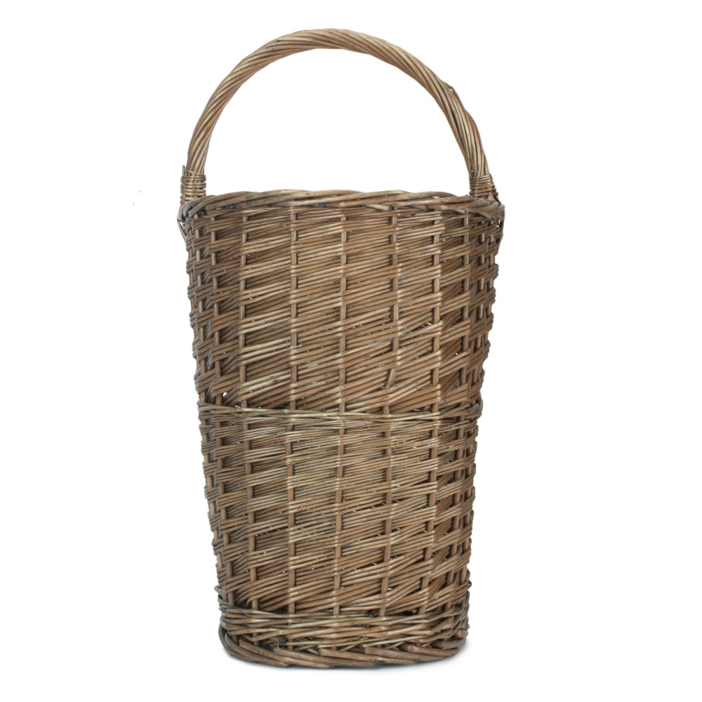 Antique Wash Willow Wicker Stair Basket-1