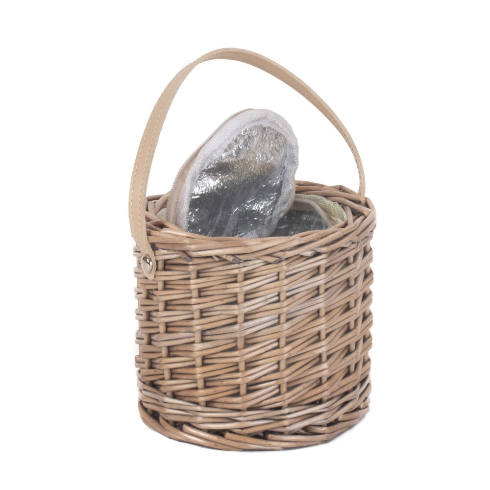 Small Antique Wash Wicker Ice Basket-0