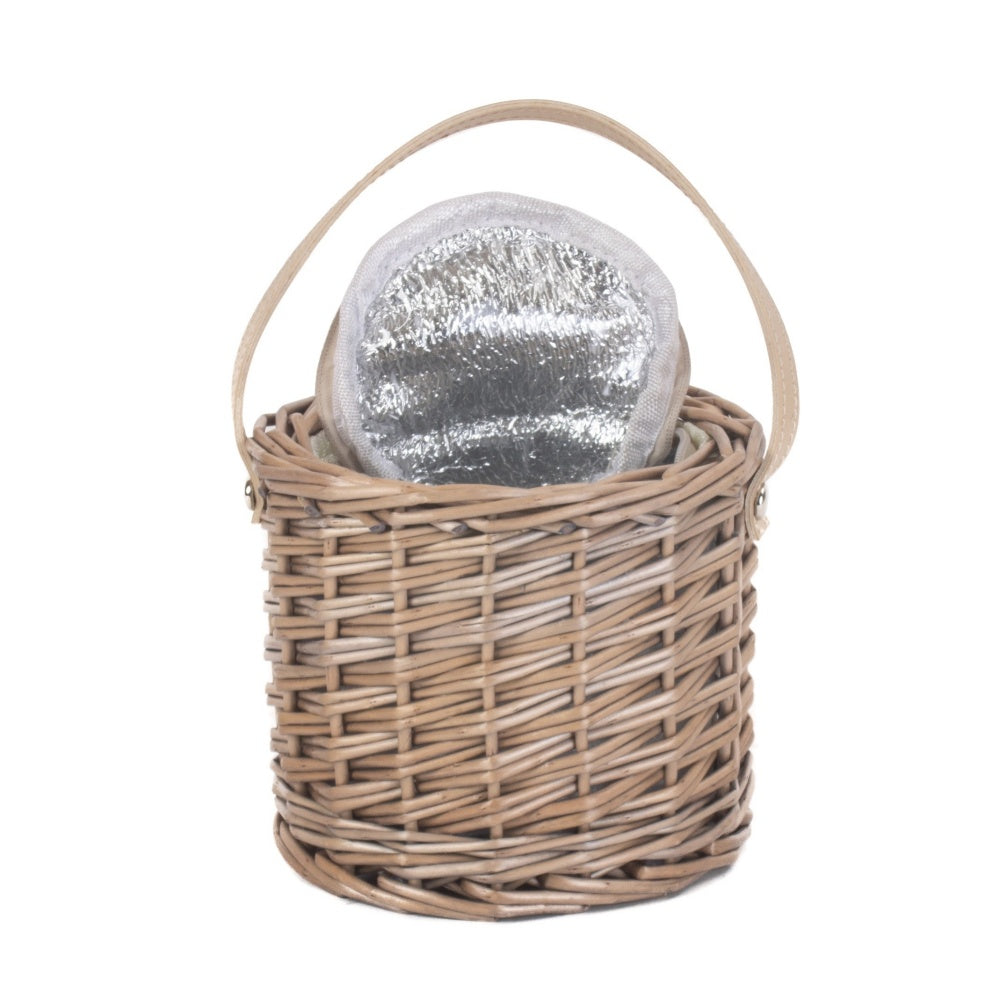 Small Antique Wash Wicker Ice Basket-2