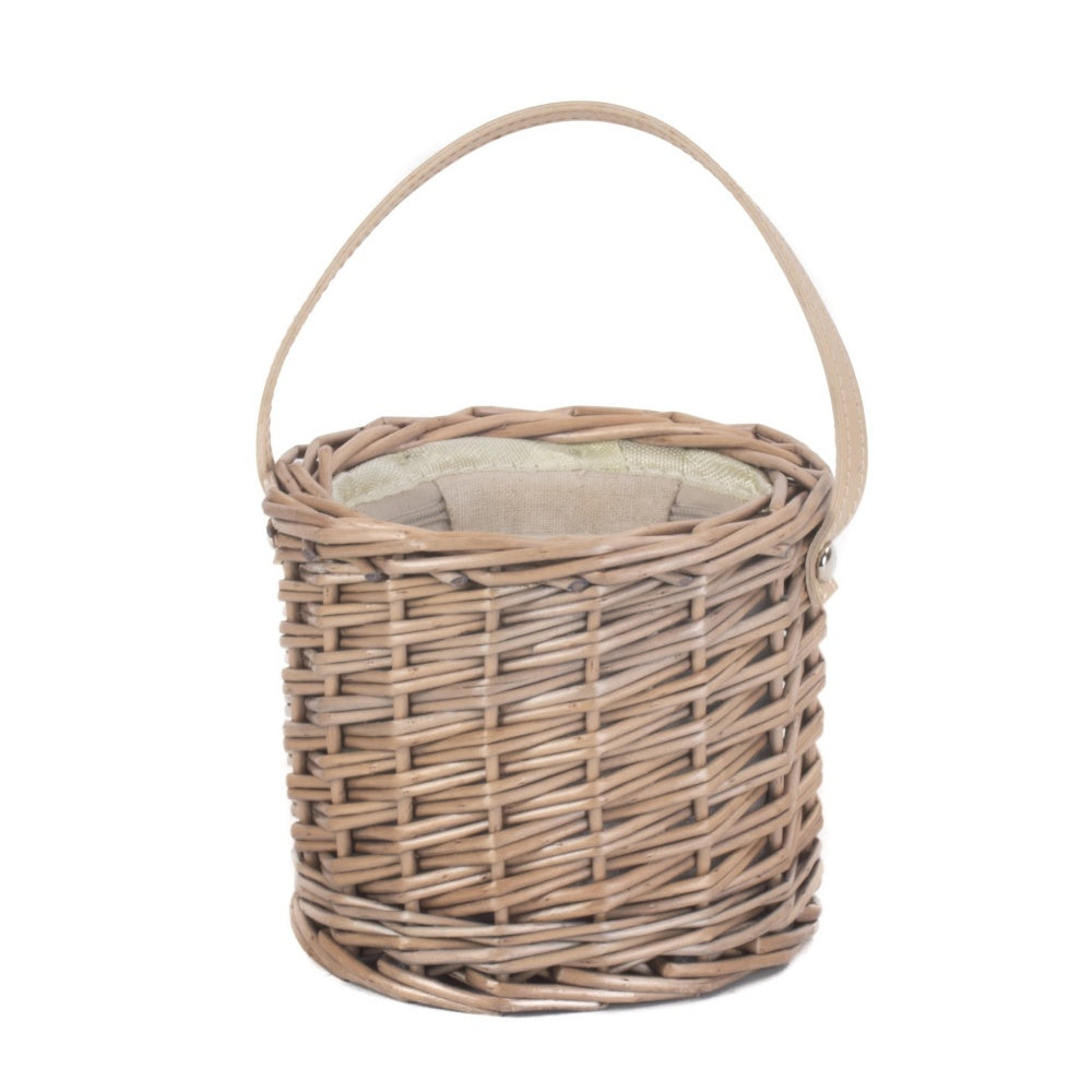 Small Antique Wash Wicker Ice Basket-1