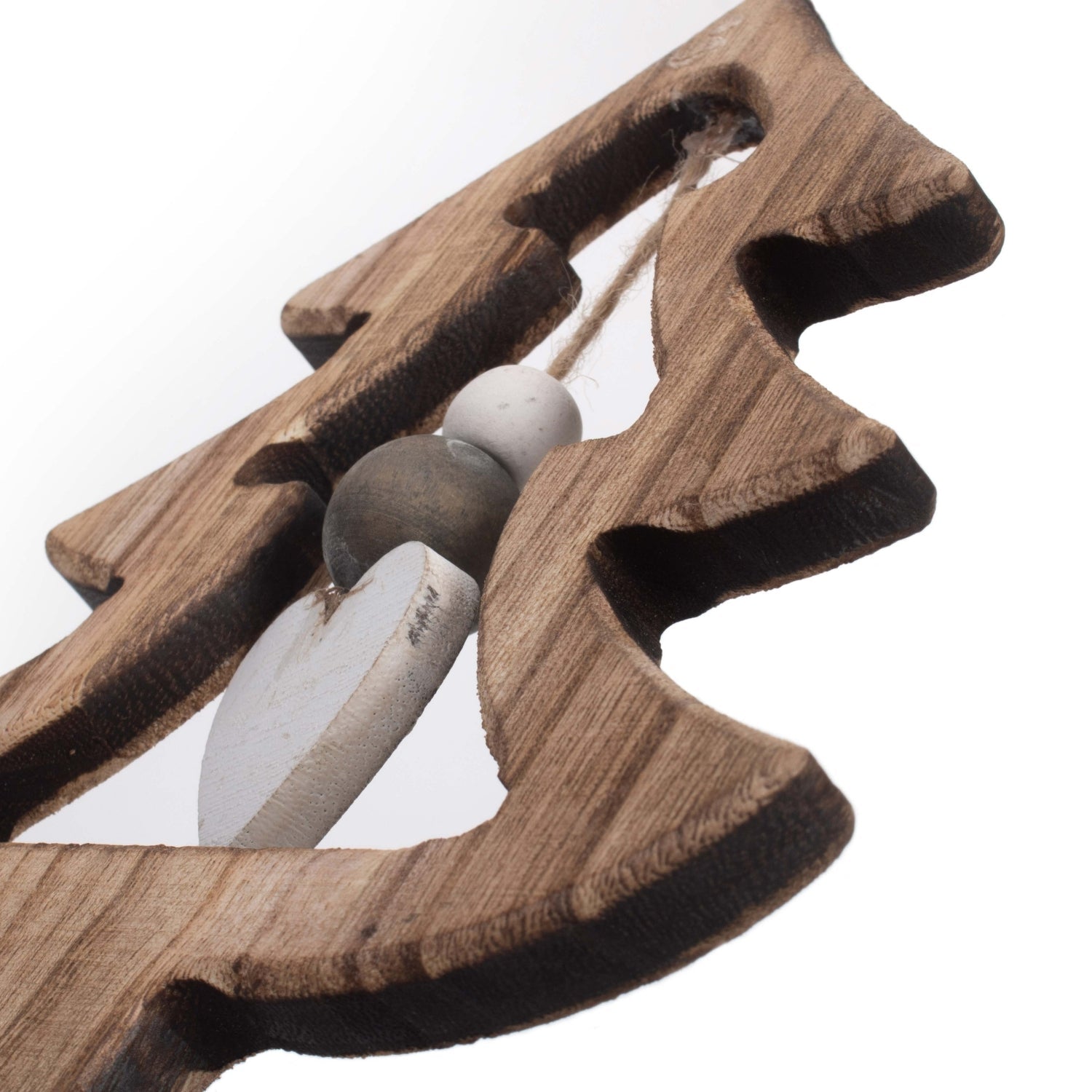 Set of 2 Hanging Cut-Out Christmas Tree Wicker Decorations-2