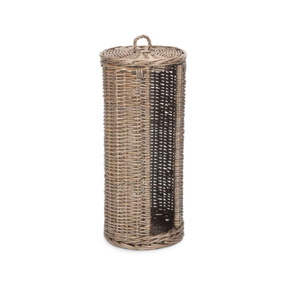 Open Round Rattan 3 Toilet Roll Holder-1