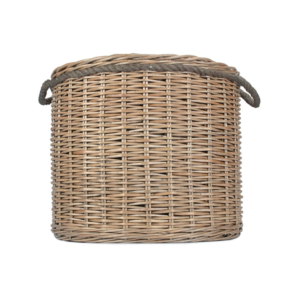 Round Willow Patio Planter With Black Plastic Lining-2