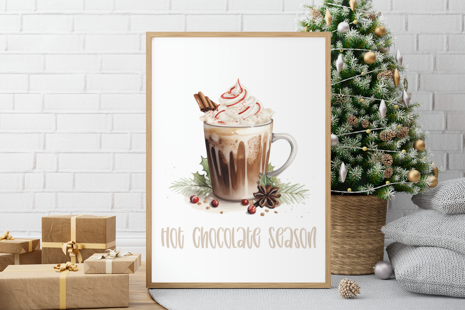 Hot Chocolate Season Winter Christmas Seasonal Wall Home Decor Print-0